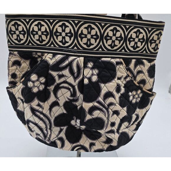 Vera bradley light and dark Quilted Floral Tote Bag With  Trim & Pockets - Picture 1 of 6